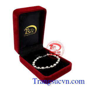 Lắc tay nữ vàng trắng cá tính vàng 10k.