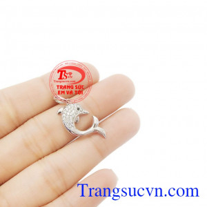 Mặt dây cá heo vàng trắng