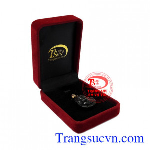 Mặt dây Di Lặc thạch anh khói