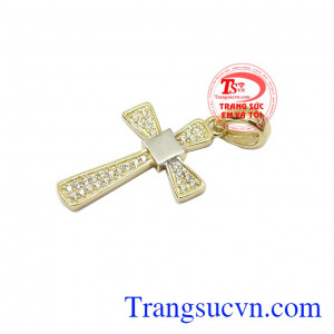 Mặt dây thánh giá vàng chế tác từ vàng tây 10k, bền đẹp, chất lượng, chế tác tinh xảo, sắc nét