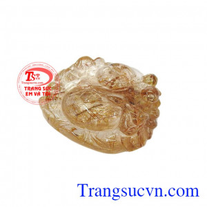 Mặt di lặc thạch anh tóc vàng bình an là biểu tượng của vui vẻ, hạnh phúc và thịnh vượng,Mặt di lặc thạch anh tóc vàng bình an