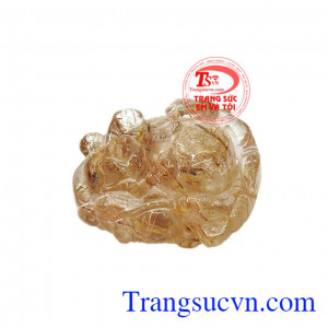 Mặt di lặc thạch anh tóc vàng bình an