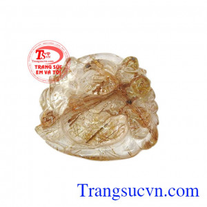 Mặt di lặc thạch anh tóc vàng bình an chạm khắc đẹp, chất lượng cao, phù hợp làm mặt dây chuyền đeo hợp thời trang và phong thủy,Mặt di lặc thạch anh tóc vàng bình an