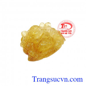 Thạch anh tóc thiên nhiên hợp phong thủy, có tác dụng điều trị bệnh mất ngủ,Mặt di lặc thạch anh tóc vàng đẹp