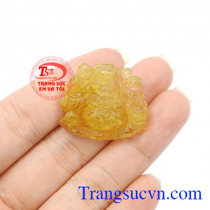 Sản phẩm thích hợp làm quà tặng cho người thân hoặc bạn bè,Mặt di lặc thạch anh tóc vàng đẹp