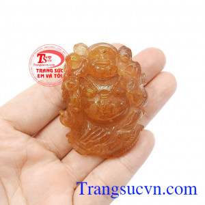 Mặt di lặc thạch anh tóc vàng thiên nhiên