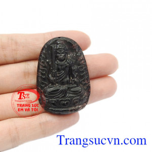 Mặt phật thạch anh tóc đen thiên nhiên hợp mệnh. Mặt phật tuổi dậu thạch anh tóc đen