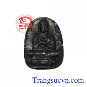 Mặt phật tuổi mùi-thân thạch anh tóc đen