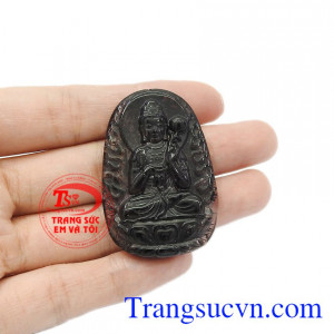 Mặt phật thạch anh tóc đen thiên nhiên hợp mệnh giúp cho người dùng được may mắn và bình an. Mặt phật tuổi thìn-tỵ thạch anh tóc đen.