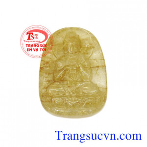 Mặt phật tuổi thìn-tỵ thạch anh tóc vàng