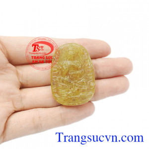 Mặt phật tuổi tuất-hợi thạch anh tóc vàng thích hợp làm quà tặng cho người thân và bạn bè. 