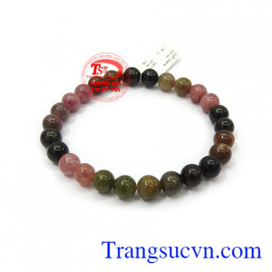 Món quà Vòng tay hộ mệnh Tourmaline thiên nhiên cao cấp, màu sắc tươi sáng