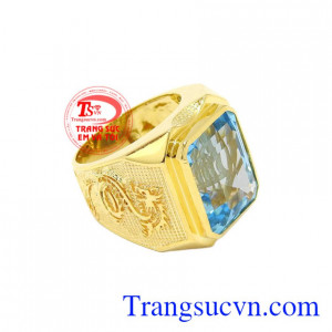 Nhẫn nam rồng vàng Topaz hợp thời trang, tinh tế.