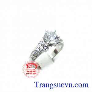 Nhẫn nữ vàng trắng 18k