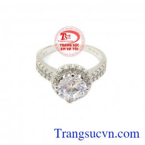 Nhẫn vàng trắng đẳng cấp vàng 10k, bảo hành 6 tháng, giao hàng nhanh trên toàn quốc