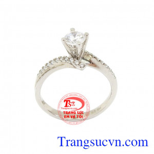 Nhẫn vàng trắng dành tặng sinh nhật phái đẹp