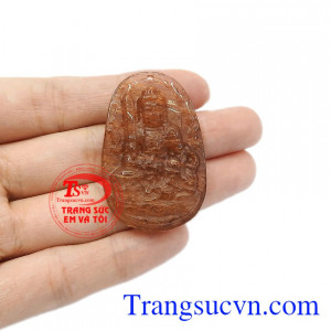 Mặt phật thạch anh tóc có thể bọc vàng hoặc bạc để đảm bảo độ bền đẹp. Phật bản mệnh tuổi mão thạch anh tóc.