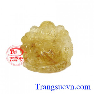 Phật di lặc thạch anh tóc vàng hoan hỉ