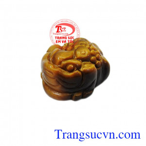 Thiềm thừ đá mắt hổ được chạm khắc tinh tế và tỉ mỉ từ đá thạch anh tóc vàng thiên nhiên,Thiềm thừ đá mắt hổ