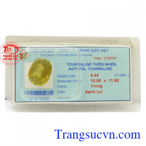 Tourmaline vàng lục thương hiệu uy tín, chất lượng, chế tác theo yêu cầu