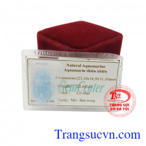 Viên tỳ hưu đá aqua sang trọng, thích hợp làm mặt dây chuyền hoặc mặt nhẫn