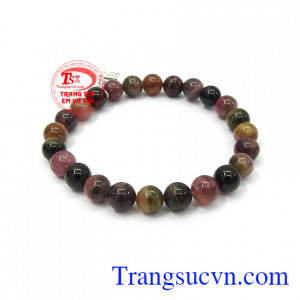 Vòng tay Turamaline tự nhiên màu sắc tươi sáng, chất lượng đá cao cấp