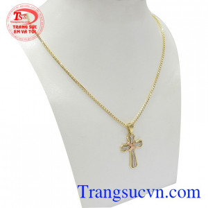 Bộ dây chuyền thánh giá bình an phù hợp nhiều phong cách thời trang và trang phục khác nhau