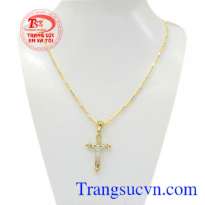 Bộ mặt dây thánh giá Jesus với sự kết hợp giữa mặt thánh giá nhập khẩu Korea và dây chuyền Italy.