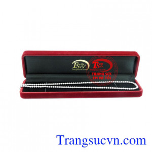 Dây chuyền bi vàng trắng 10k