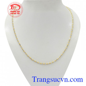 Dây chuyền nữ vàng tây phong cách vàng 18k nhập khẩu nguyên chiếc Italy màu sắc đẹp, chất lượng cao