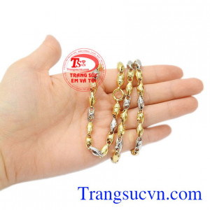Dây chuyền vàng đẳng cấp quý ông Italy vàng 18k.