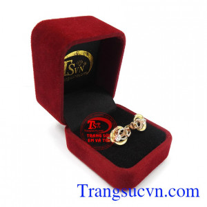 Hoa tai nữ vàng đẳng cấp thời trang chế tác công nghệ cao cấp, đường nét đẹp, sang trọng và tinh tế