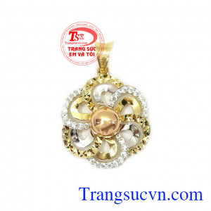 Mặt dây hoa vàng nữ sang trọng nhập khẩu hoàn toàn từ Hàn Quốc,Mặt dây hoa vàng nữ sang trọng