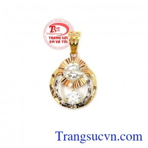 Mặt dây hoa vàng nữ tinh tế nhập khẩu nguyên chiếc từ Hàn Quốc bền đẹp,chất lượng cao,Mặt dây hoa vàng nữ tinh tế