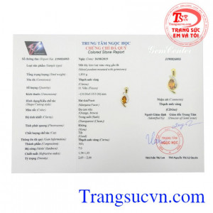 Mặt dây nữ Citrine chất lượng