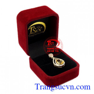 Mặt dây nữ Citrine thiên nhiên