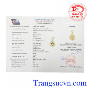 Mặt dây nữ Citrine thiên nhiên