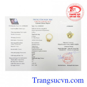 Nhẫn nữ đá thạch anh vàng đẹp