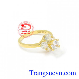 Nhẫn nữ vàng ấn tượng 18k hợp thời trang.