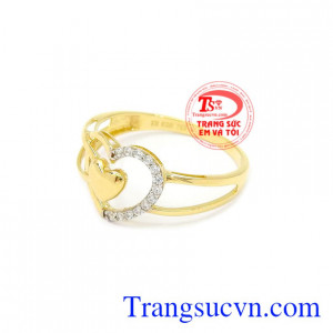 Nhẫn nữ vàng trái tim đẹp là món quà yêu thương dành cho người thương.