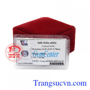 Đá Iolite hay còn được gọi là sapphire nước, thu hút mọi khách hàng, có giấy kiểm định đá quý uy tín.