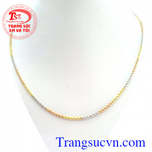 Dây nữ vàng 18k ý 3 màu 