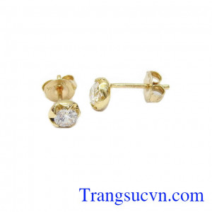 Hoa tai vàng tây dành cho nữ kiểu tinh tế, đeo hoa tai hợp thời trang