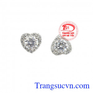 Hoa tai trái tim đẹp