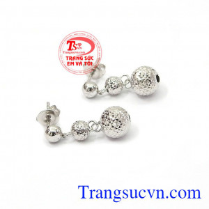 Hoa tai vàng trắng dịu dàng vàng 10k, bảo hành 6 tháng, chất lượng uy tín, giao hàng nhanh trên toàn quốc