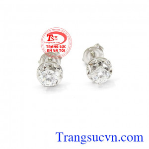 Hoa tai vàng trắng sang trọng 10k chất lượng uy tín, bảo hành 6 tháng, giao hàng nhanh trên toàn quốc