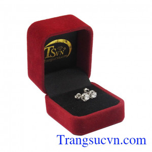 Hoa tai vàng trắng sang trọng