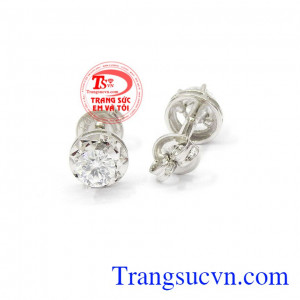 Hoa tai vàng trắng sang trọng được thiết kế đẹp xinh xắn được thiết kế theo công nghệ mới của Hàn Quốc