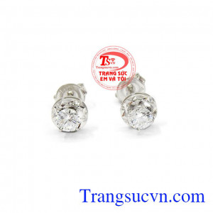 Hoa tai vàng trắng sang trọng mang đến vẻ đẹp thanh lịch, quý phái cho bạn nữ