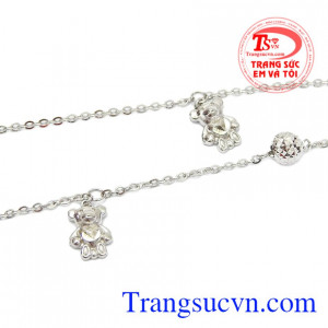 Lắc chân vàng trắng đáng yêu được nhập khẩu từ Hàn Quốc. 